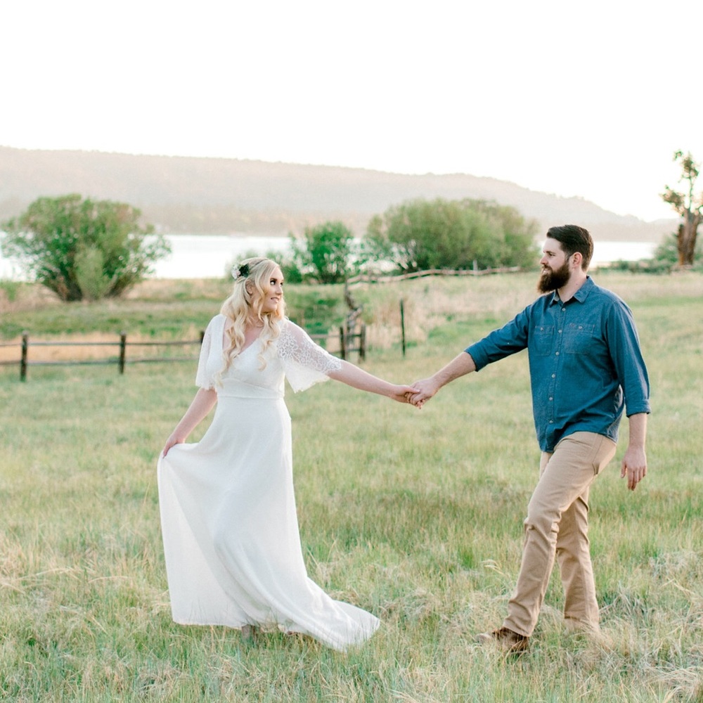Lulus white long flowy lace dress
